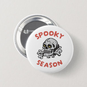 Badge Rond 5 Cm Halloween crâne de la saison éffrayante