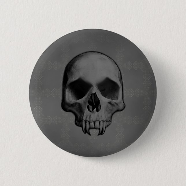 Badge Rond 5 Cm Halloween crâne maléfique (Devant)