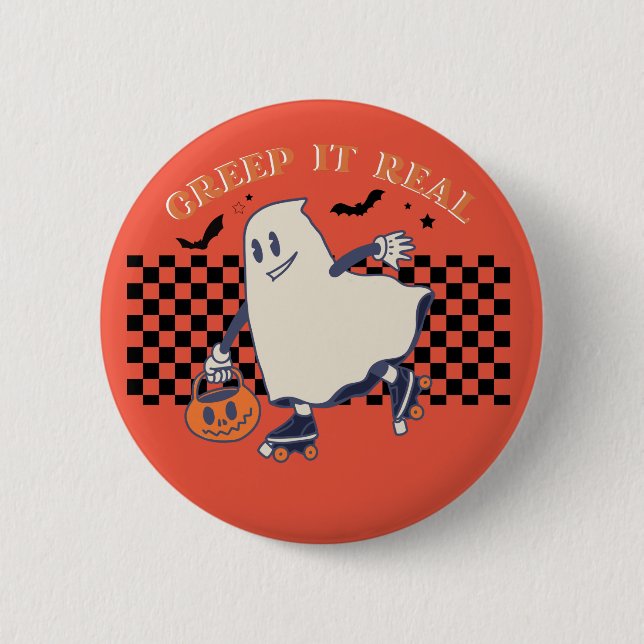 Badge Rond 5 Cm Halloween Creep it real (Devant)