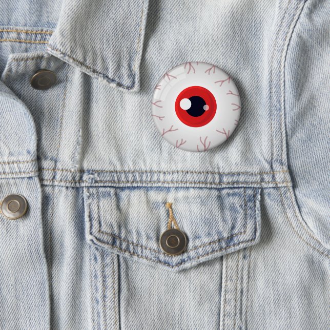 Badge Rond 5 Cm Halloween Crimson Red Eye Eyeball Effrayant sac (En situation)