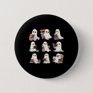 Badge Rond 5 Cm Halloween Cute Ghost Lire plus Livres Éffrayant Bo