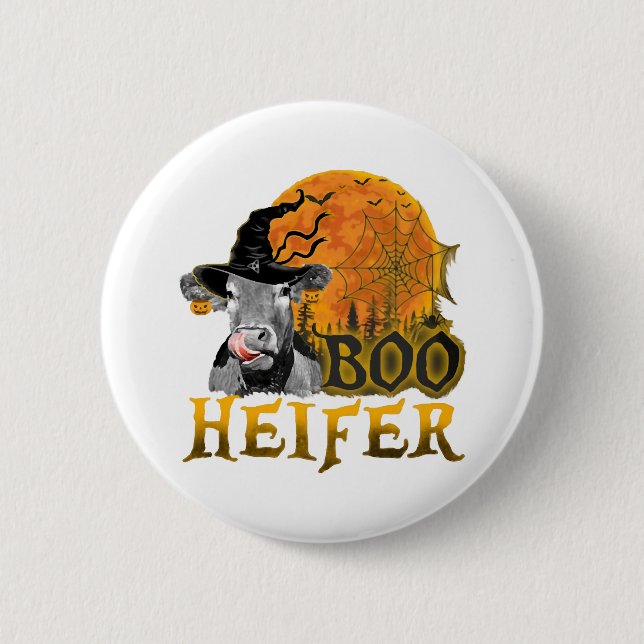 Badge Rond 5 Cm Halloween de la vache (Devant)