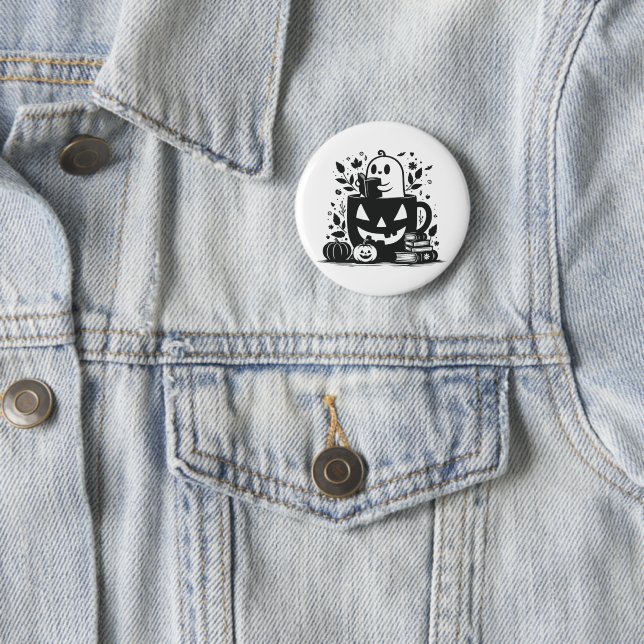Badge Rond 5 Cm Halloween de livre (En situation)