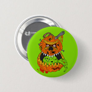 Badge Rond 5 Cm Halloween Déplaisant Gory Citrouille Horreur