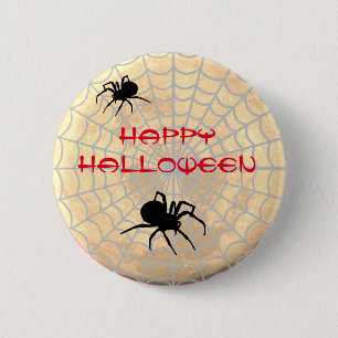 Badge Rond 5 Cm Halloween des araignées