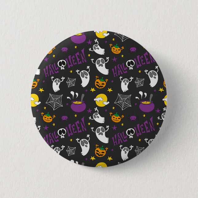 Badge Rond 5 Cm Halloween Design 1 - Toutes les options (Devant)