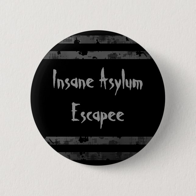 Badge Rond 5 Cm Halloween drôle | asile de fous (Devant)