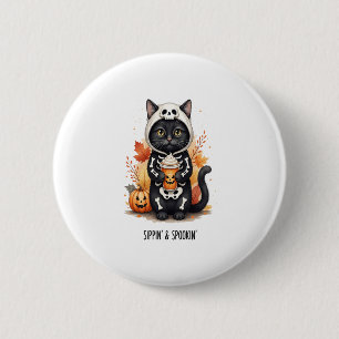 Badge Rond 5 Cm Halloween éffrayant Cute Cat
