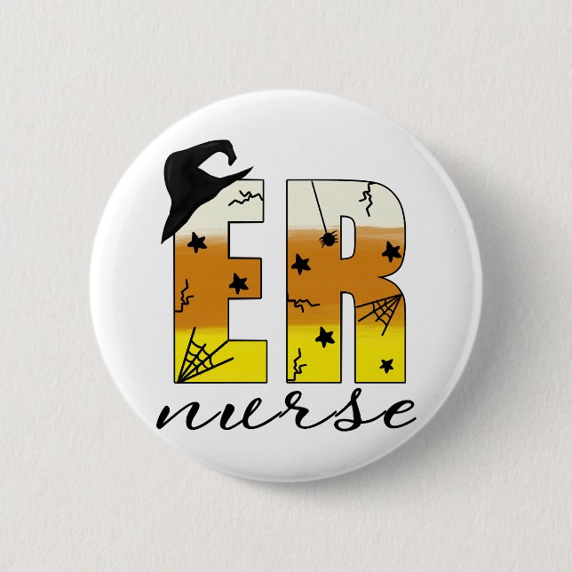 Badge Rond 5 Cm Halloween Er Nurse (Devant)
