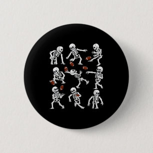 Badge Rond 5 Cm Halloween Football Américain Squelettes Drôles Hom