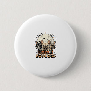 Badge Rond 5 Cm Halloween Frenchie Boo Dogs Drôle Vintage_1