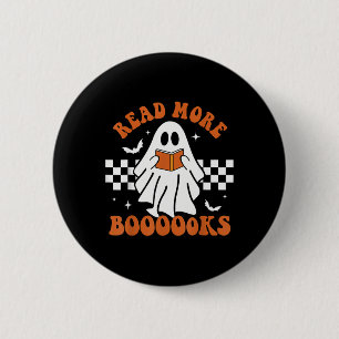 Badge Rond 5 Cm Halloween Funny Teacher Cute Livres Ghost Read Mo