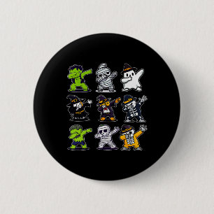 Badge Rond 5 Cm Halloween garçons Skeleton Zombie Citrouille effra