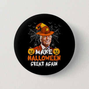 Badge Rond 5 Cm Halloween Grande encore drôle Trump Jack-o'-lanter