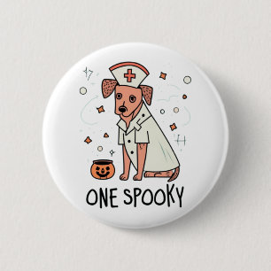 Badge Rond 5 Cm Halloween Healer Pup One Spoy Nurse Dog