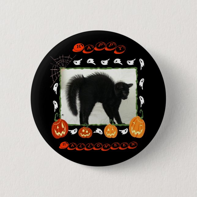 Badge Rond 5 Cm Halloween heureux (Devant)