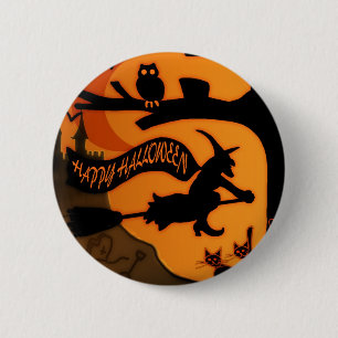 Badge Rond 5 Cm Halloween heureux