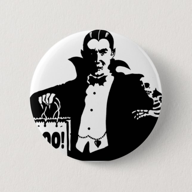 Badge Rond 5 Cm Halloween heureux de Dracula (Devant)
