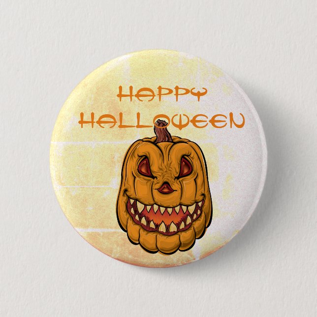 Badge Rond 5 Cm Halloween Jack-O-Lantern (Devant)