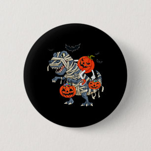 Badge Rond 5 Cm Halloween Jack-o'-lantern équitation T Rex Garçons