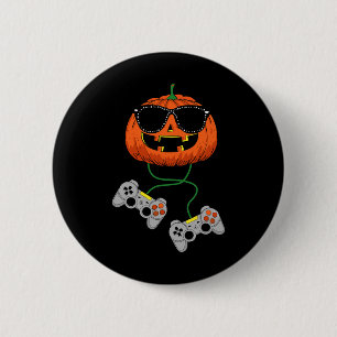 Badge Rond 5 Cm Halloween Jack-o'-lantern Gamer Boys Enfants Homme