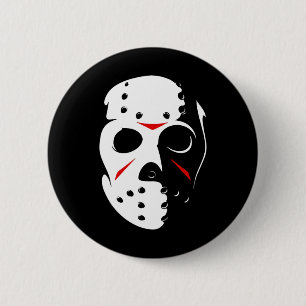 Badge Rond 5 Cm Halloween Jason Hockey Mask Vendredi 13