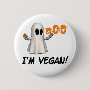 Badge Rond 5 Cm Halloween je suis Vegan
