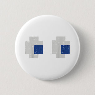 Badge Rond 5 Cm Halloween Joueur Pixel Yeux Costume de jeu Hommes 