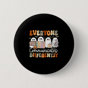 Badge Rond 5 Cm Halloween Les Femmes Communiquent Toutes Différemm