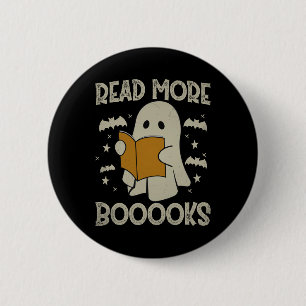 Badge Rond 5 Cm Halloween Lire plus Livres Drôle Ghost Livre de le