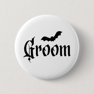 Badge Rond 5 Cm Halloween Mariage Éffrayant Groom mariée Couple Ma