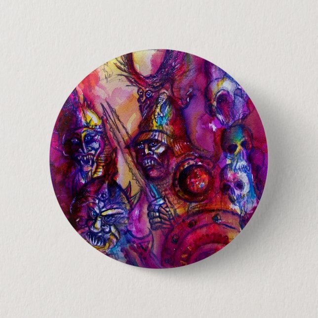Badge Rond 5 Cm HALLOWEEN MONSTERS / ORK WAR Imaginaire (Devant)