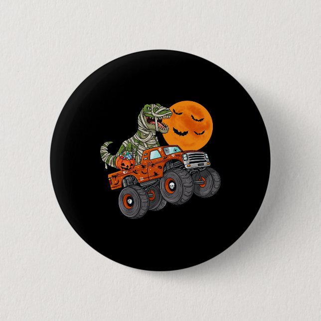 Badge Rond 5 Cm Halloween Mummy T Rex Monster Truck Boys Enfants A (Devant)