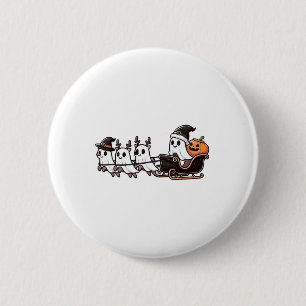 Badge Rond 5 Cm Halloween Noël Père Noël Reindeer Ghost Happy G