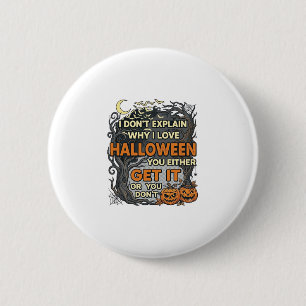 Badge Rond 5 Cm Halloween Obtenez-le Arbre Épouvantable Citrouille