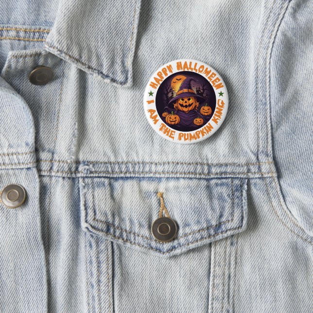 Badge Rond 5 Cm Halloween orange de l'équipage Boo (En situation)