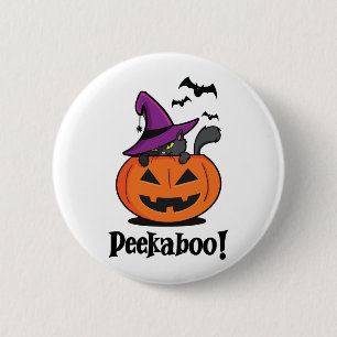 Badge Rond 5 Cm Halloween Peekaboo