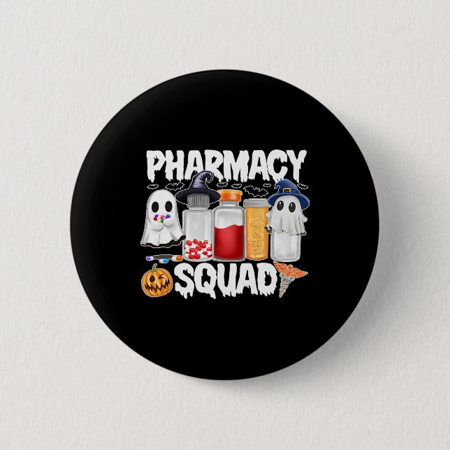 Badge Rond 5 Cm Halloween Pharmacie Squad pilules Chemises Pharmac (Devant)