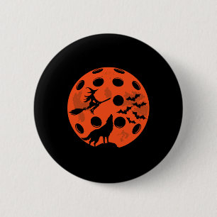 Badge Rond 5 Cm Halloween Pickleball Lune Graphisme Éffrayant