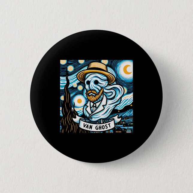 Badge Rond 5 Cm Halloween professeur d'art fantôme (Devant)