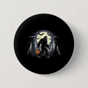 Badge Rond 5 Cm Halloween Sasquatch Bigfoot Dans La Forêt Jack-o-l