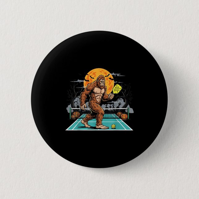 Badge Rond 5 Cm Halloween Sasquatch Ckleball Bigfoot Soky Moon  (Devant)