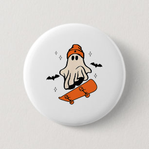 Badge Rond 5 Cm Halloween Skateboard Boo Retro Halloween garçons H