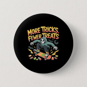 Badge Rond 5 Cm Halloween Skateboard Traces Skeleton Candy Youth