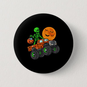 Badge Rond 5 Cm Halloween Skeleton équitation Monster Truck Toddle