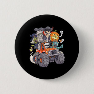 Badge Rond 5 Cm Halloween Skeleton Zombie Monster Truck Vampire Bo