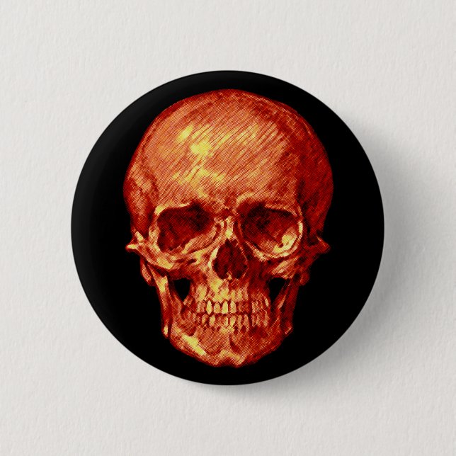 Badge Rond 5 Cm Halloween Skull (Devant)