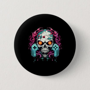 Badge Rond 5 Cm Halloween Squelette Zombie Contrôleurs de jeu mama