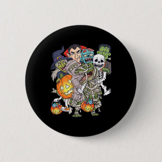 Badge Rond 5 Cm Halloween Squelette Zombie équitation maman T Rex 