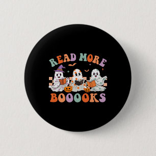 Badge Rond 5 Cm Halloween super Lire plus Livres Floral Ghost Boo